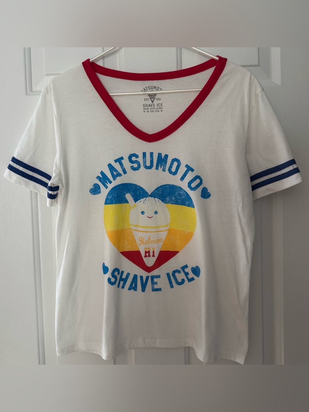 Women's White V-Neck Short Sleeve Graphic Tee